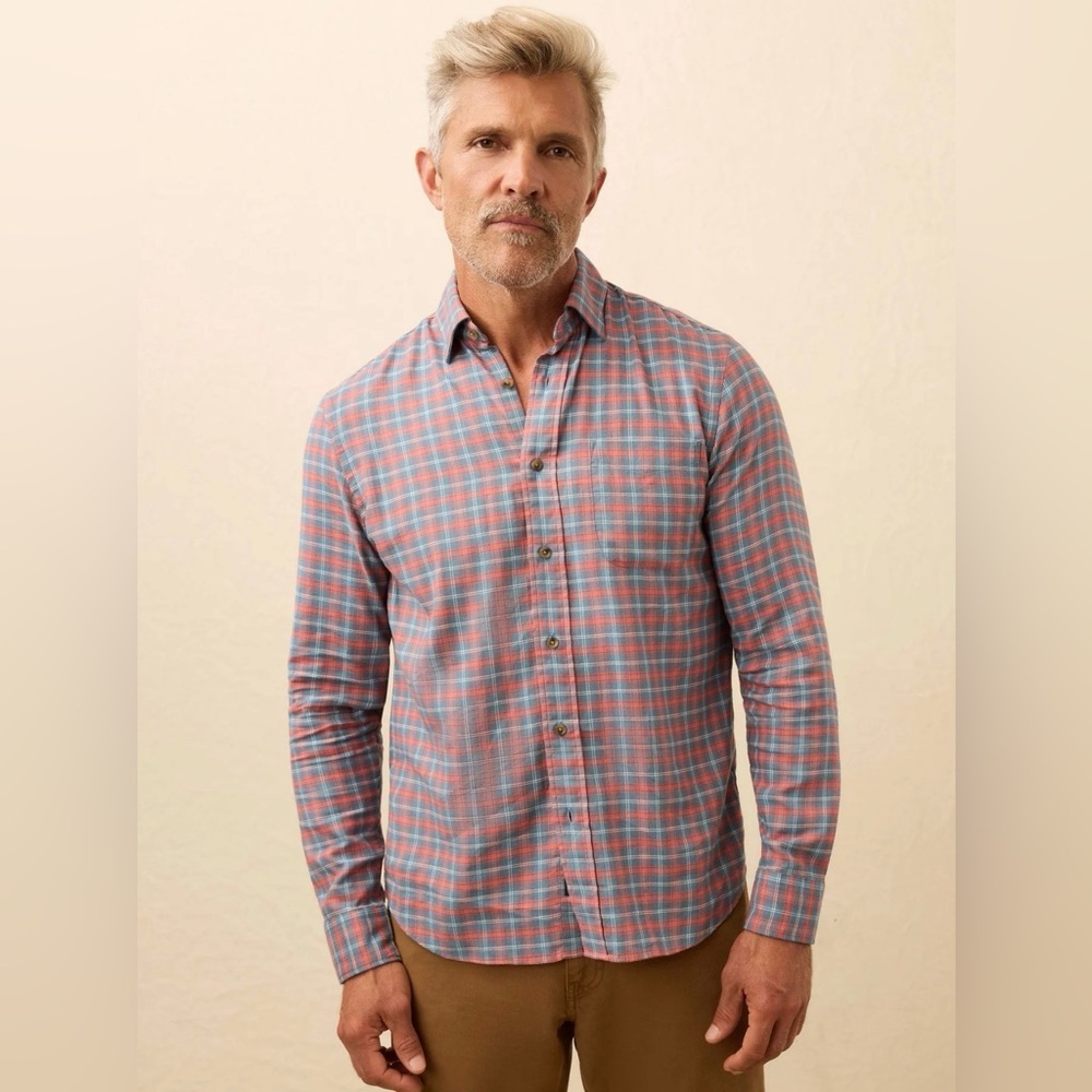 Faherty Movement Brushed button up Shirt - Blue Sierra Plaid